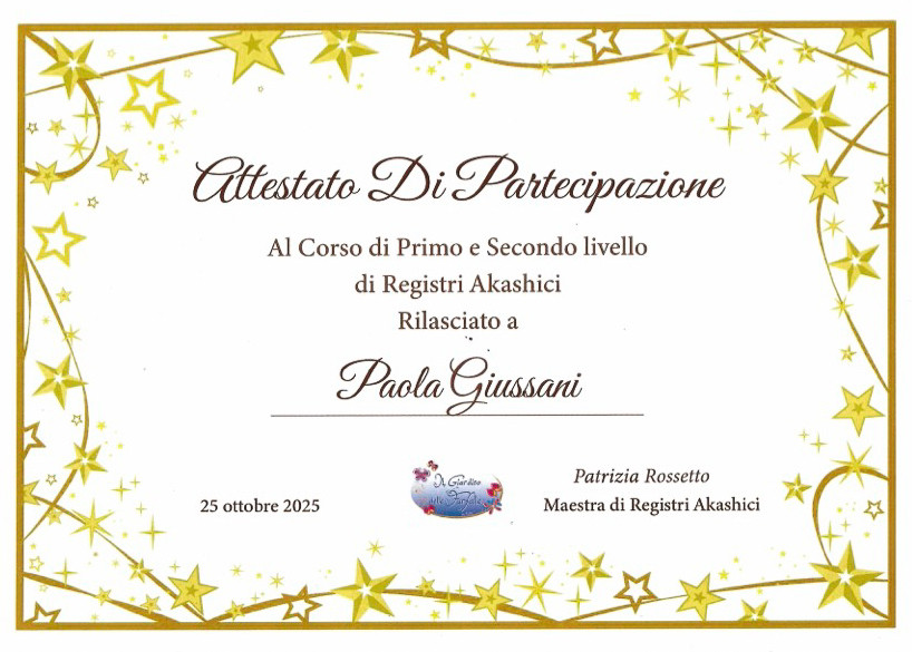 Attestato del corso di Registri Akashici